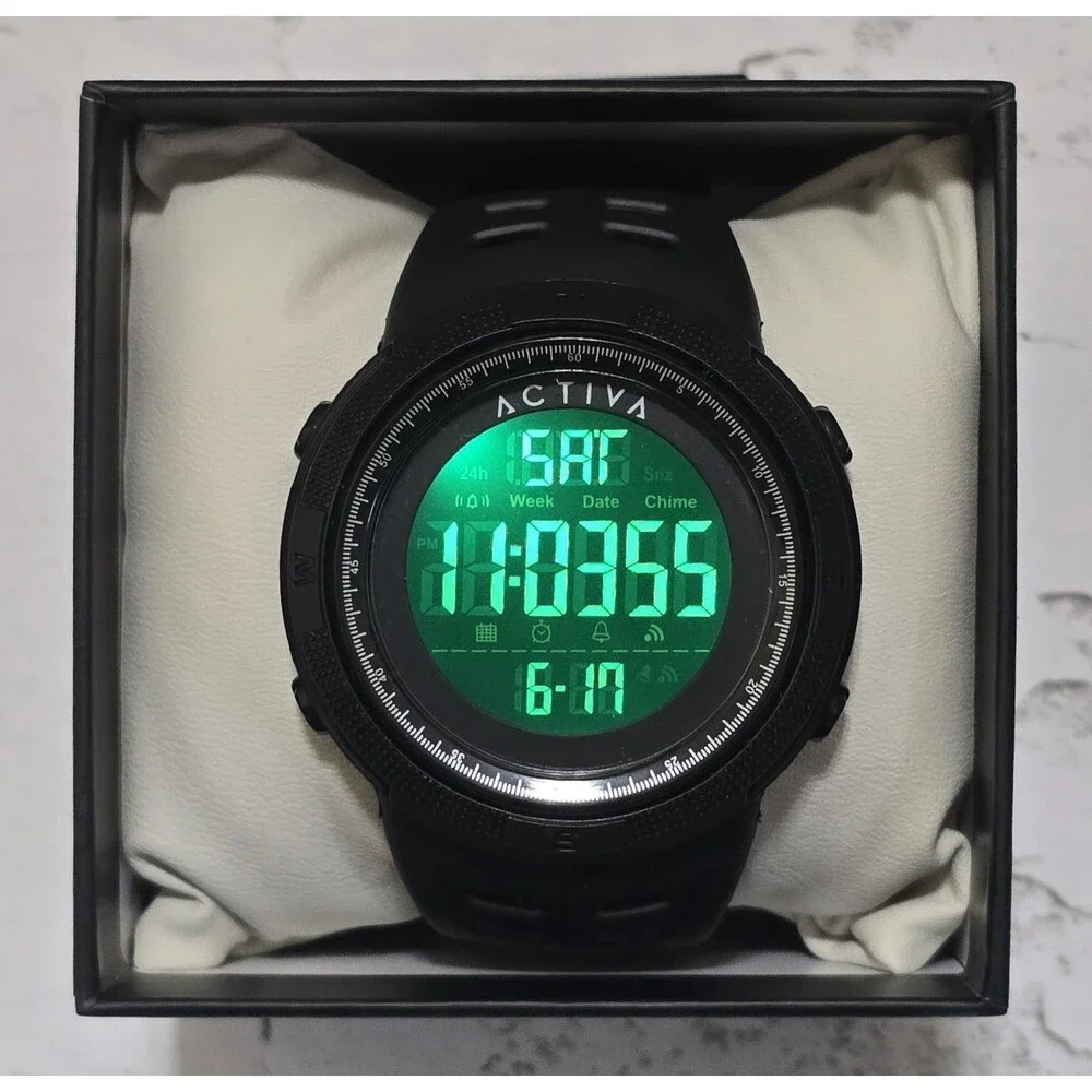 Activa X Invicta Men's Digital Watch-50mm All Black ACW1915-008 Brand New